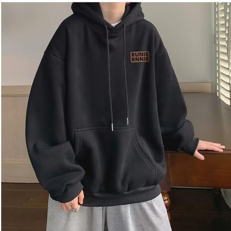VantaGoods Veelzijdige High Street-hoodie voor heren - Trendy, Amerikaanse stijl, plus fluweel, studentvriendelijk voor lente en herfst 3XL zwart