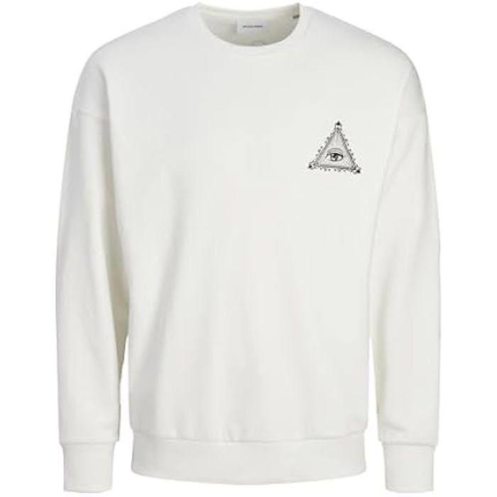 TECHSALES Sweat-Shirt - JACK & JONES - Imprimé - Cloud Dancer - Manches longues - Homme