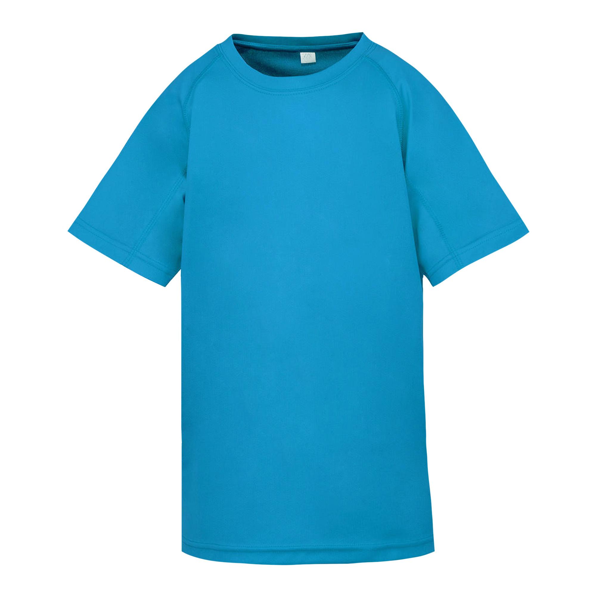 Spiro jongens performance Aircool T-shirt voor kinderen 9-10 Years oceaanblauwe kleur