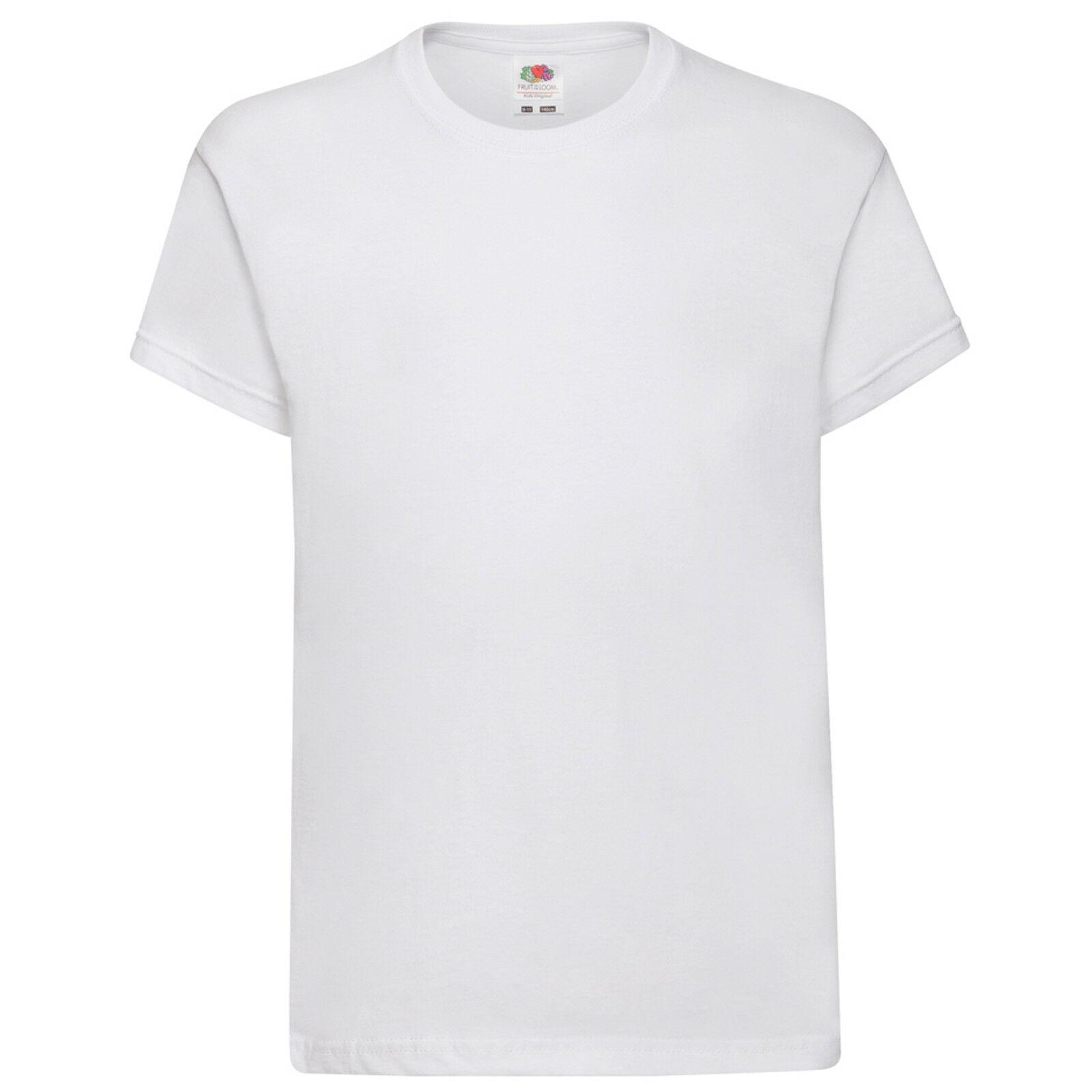 Fruit Of The Loom Kinder/Kids Origineel T-shirt met korte mouwen 5-6 Years wit