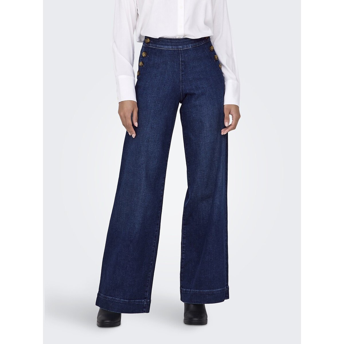 Only High-waist jeans ONLMADISON HW BUTTON WIDE DNM GEN533NOOS
