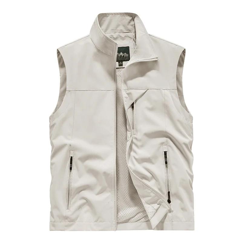 Eight Eight Men's Summer Vest Breathable Zip Sports Vest Large Size Softshell Windproof Vests 2XL
