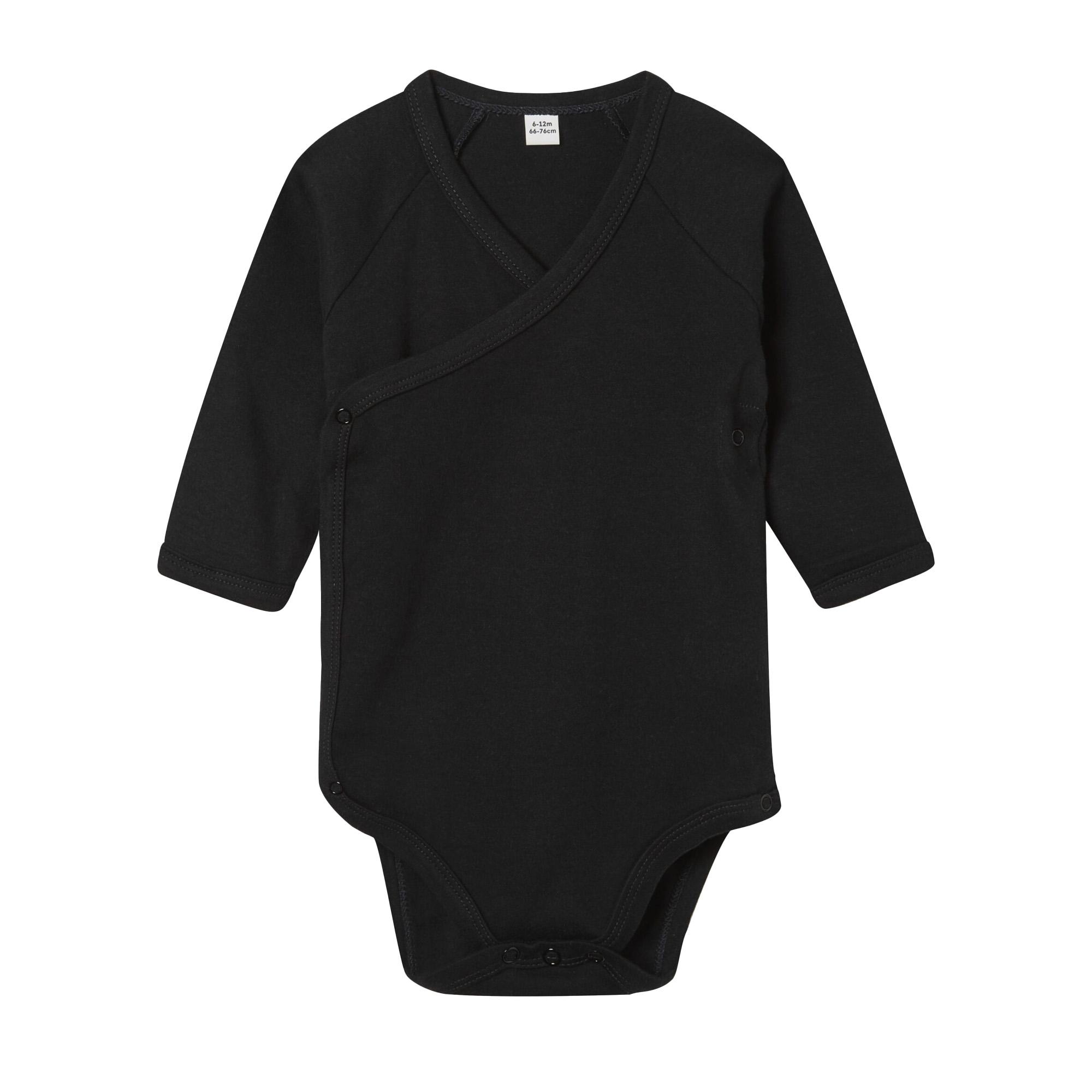 Babybugz baby-kimono bodysuit met lange mouwen 3-6 Months zwart