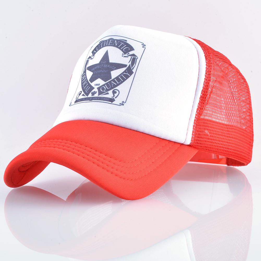 Kissbaobei Fashion Trucker Hat Men And Women Summer Mesh Baseball Cap Unisex Snapback Hip Hop Caps Kpop Hats 56-60cm rood