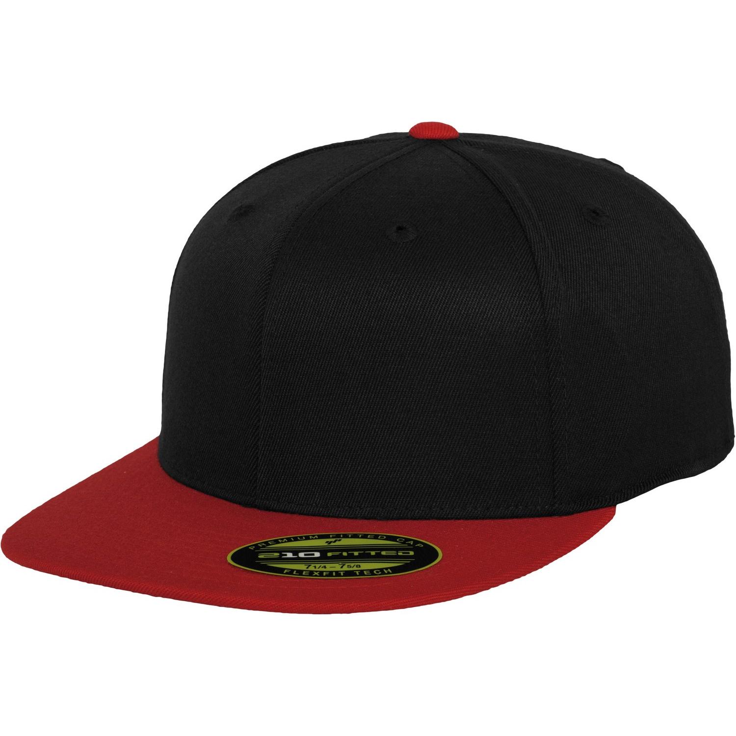 Flexfit by Yupoong Premium 210 passende tweekleurige baseballpet S/M rood/zwart