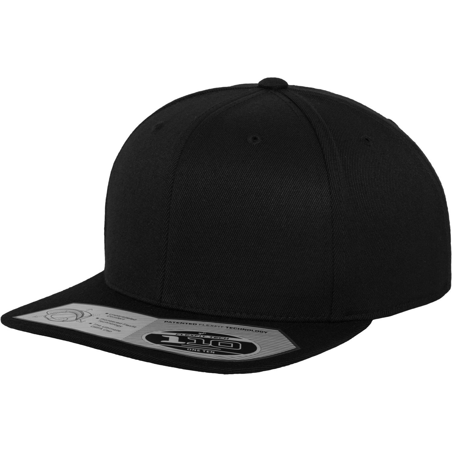 Yupoong Flexfit unisex 110 effen snapback-pet One size zwart