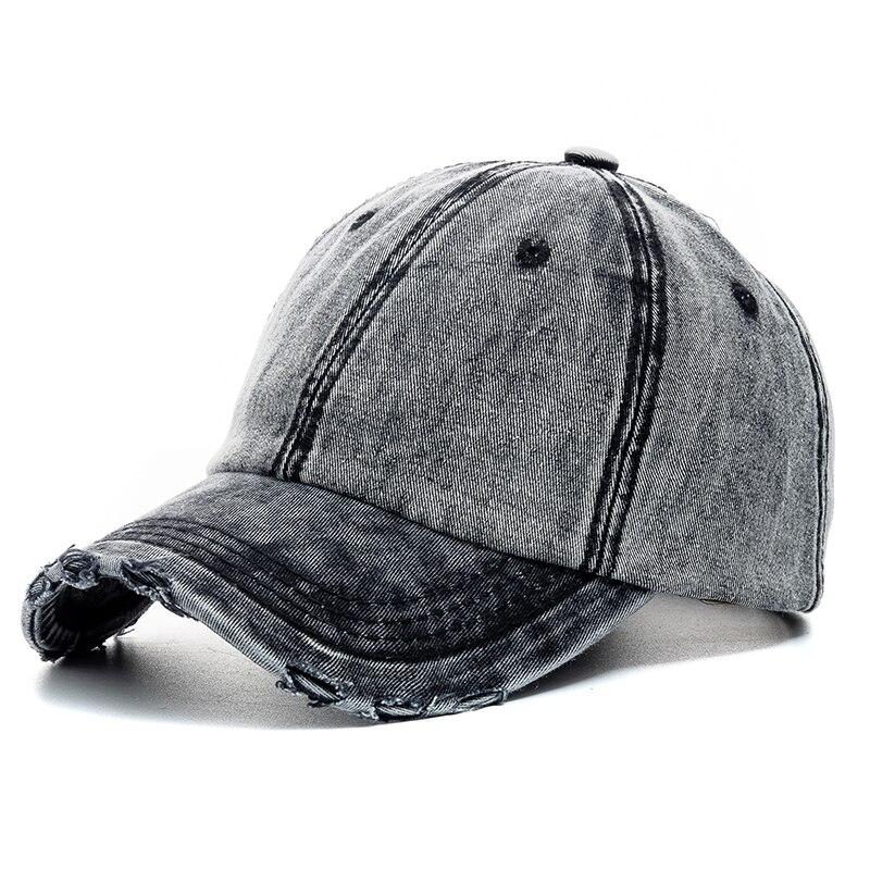 UP POSITIVE Nieuwe Unisex Gewassen Katoenen Pet Hoge Kwaliteit Denim Effen Baseball Pet Mannen Vrouwen Verstelbaar Casual Outdoor Streetwear Mode Hoed 56cm-60cm zwart