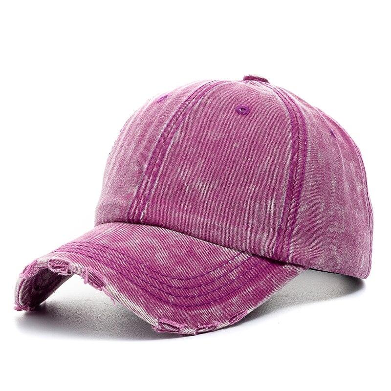 UP POSITIVE Nieuwe Unisex Gewassen Katoenen Pet Hoge Kwaliteit Denim Effen Baseball Pet Mannen Vrouwen Verstelbaar Casual Outdoor Streetwear Mode Hoed 56cm-60cm rozerode kleur