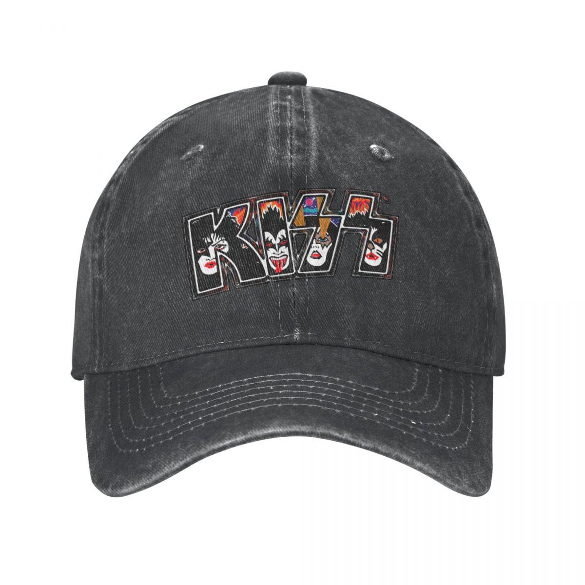 91421224MABN1UXM5T KISS Rock Music Band Baseball Caps Retro Distressed Denim Gewassen Rock and Roll over Hoofddeksels Unisex Outdoor Travel Caps Hoed One Size