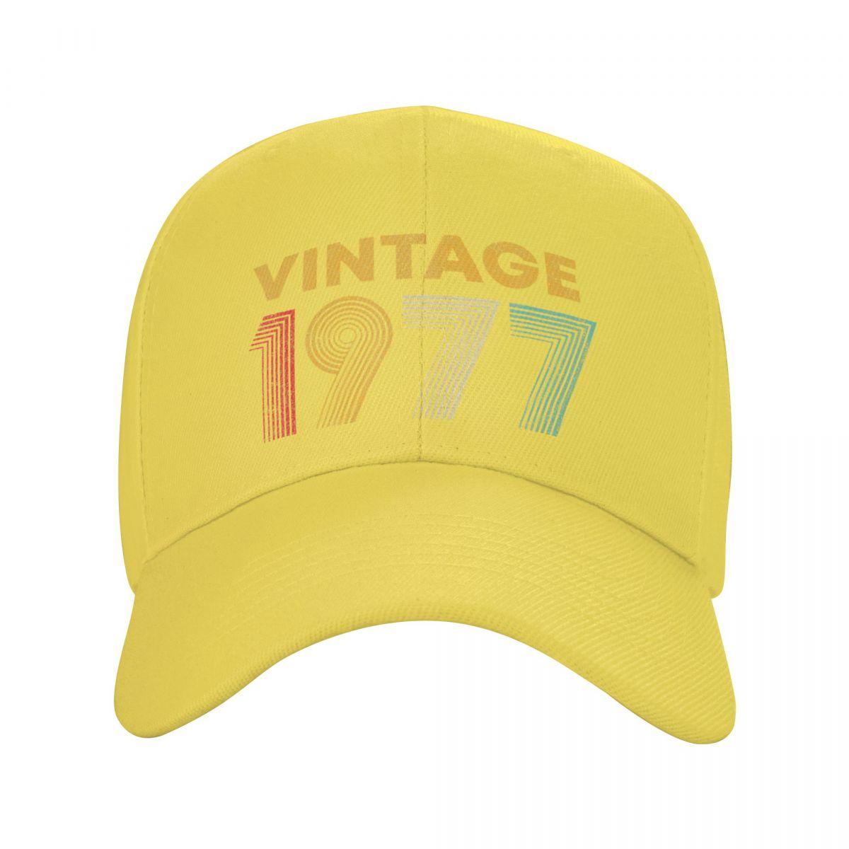 POPI home Vintage 1977 Baseball Cap Unisex Vrouwen Verstelbaar Geboren in 1977 45e verjaardagscadeaus Papa Hoed Streetwear Snapback Zomerhoeden Adjustable Cap