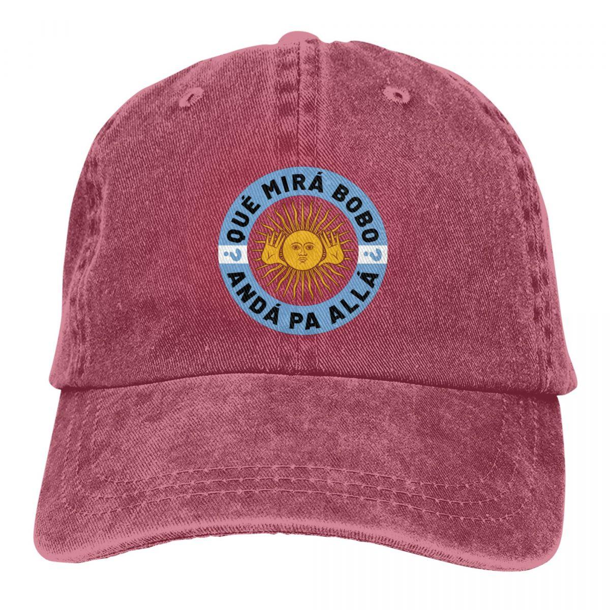 Kiki Cap Vintage Que Miras Bobo Anda Pa Alla Baseball Cap Unisex Stijl Verontruste Katoenen Hoofddeksels Grappige Argentinië Vlag Caps Hoed One Size