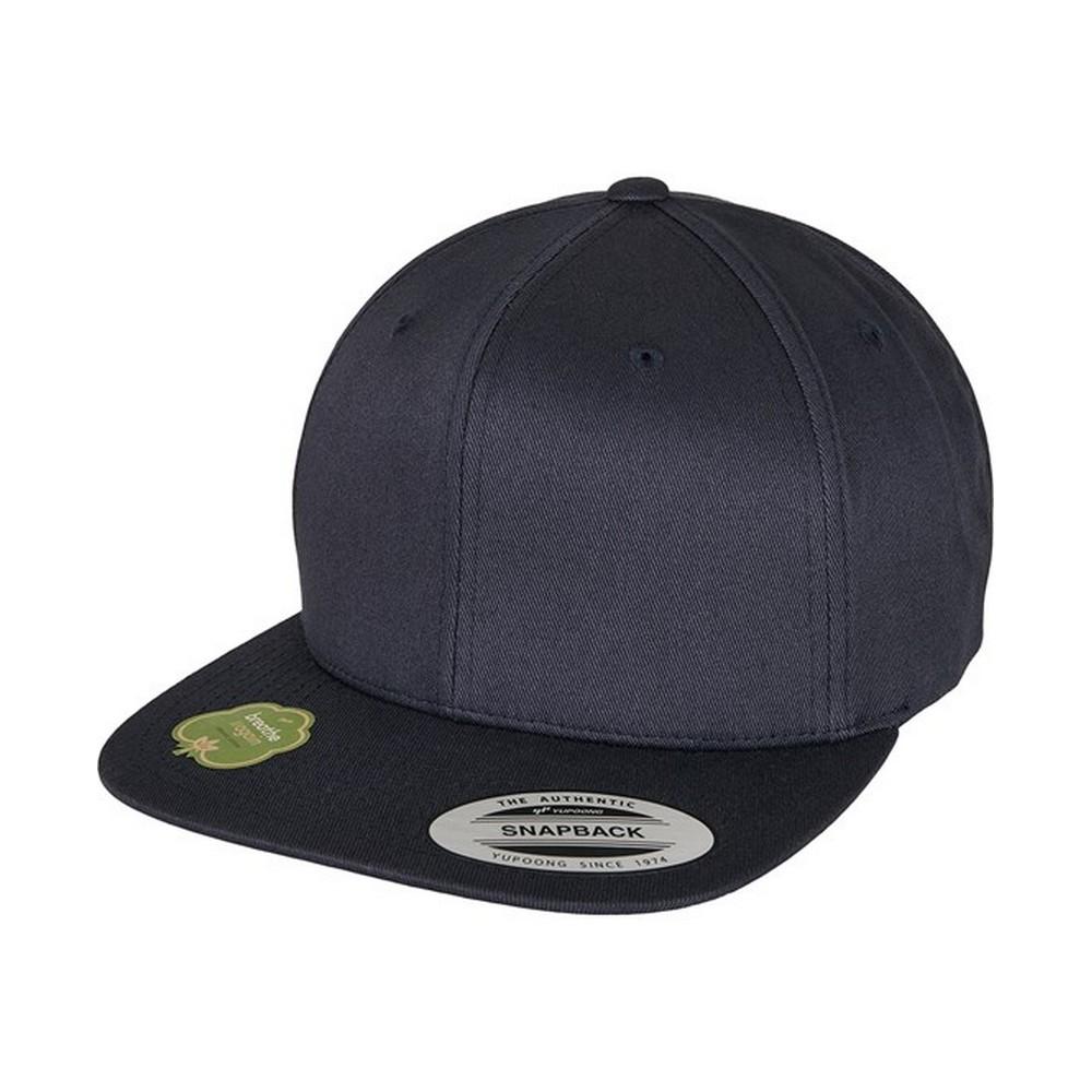 Flexfit by Yupoong unisex biologisch katoenen snapback-pet One Size marineblauwe kleur