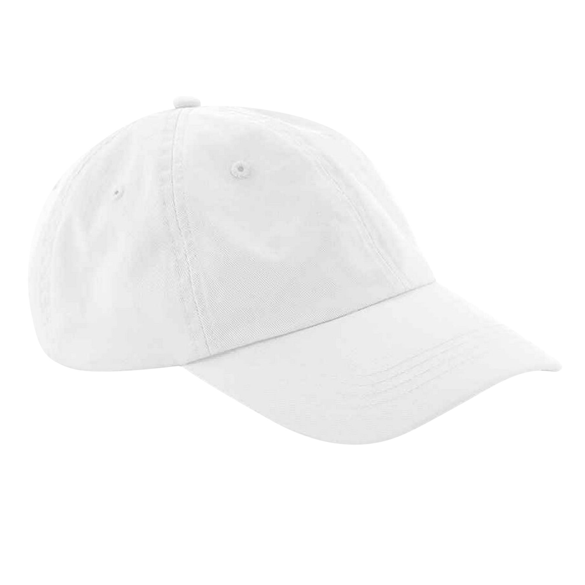 Beechfield Unisex volwassen biologische katoenen baseballpet One Size wit