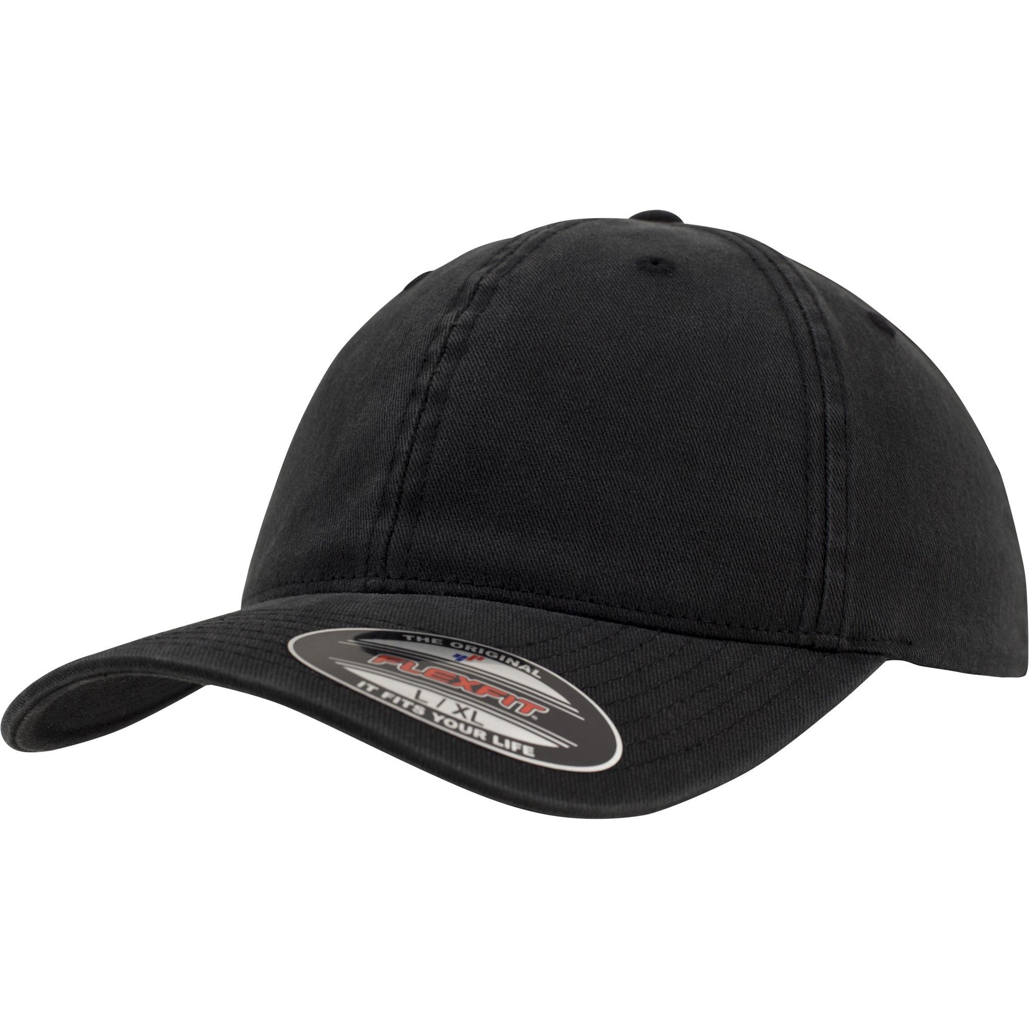 FLEXFIT kledingstuk gewassen katoenen papa-baseballpet (pak van 2) S/M zwart