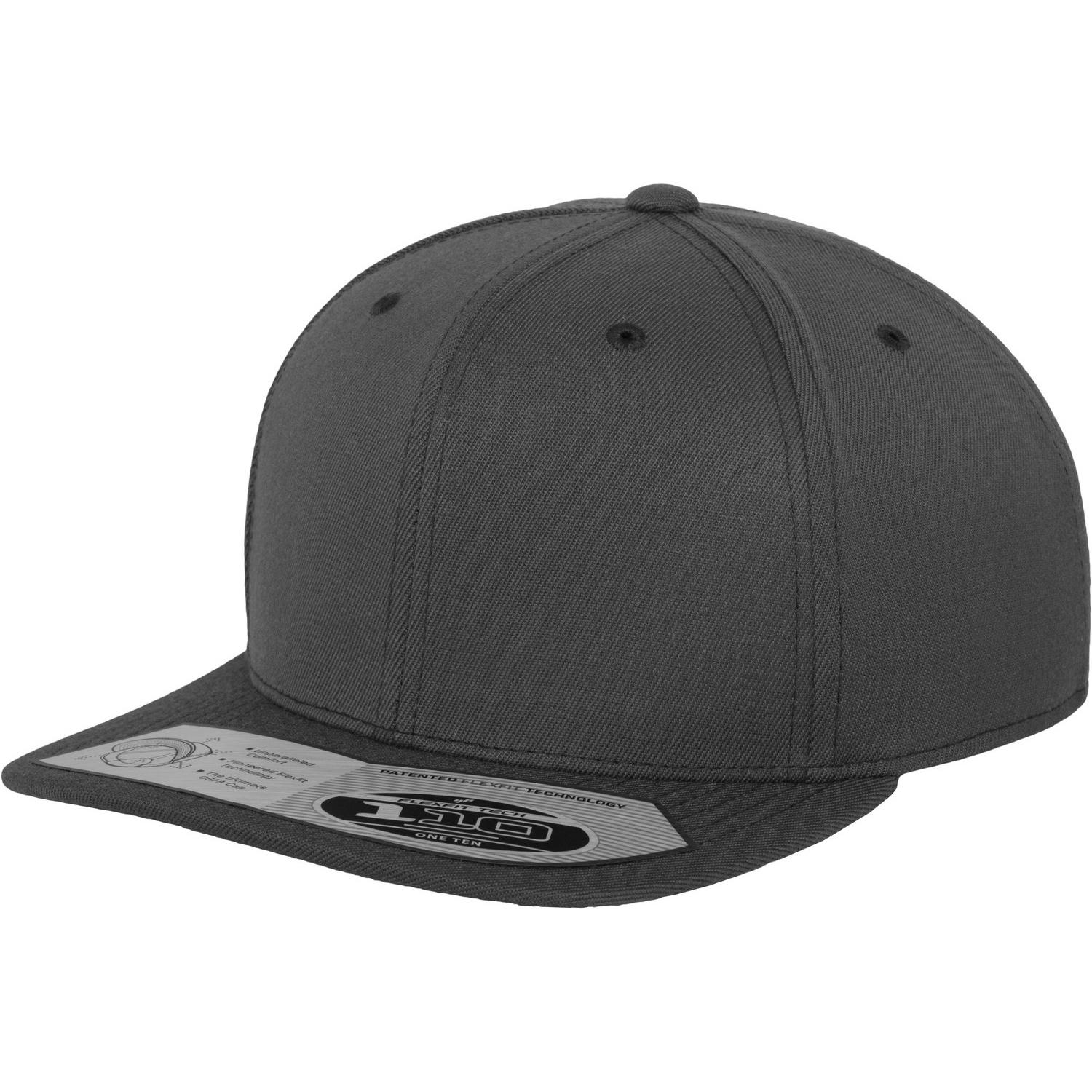 Yupoong Flexfit unisex 110 effen snapback-pet One size donkergrijze kleur