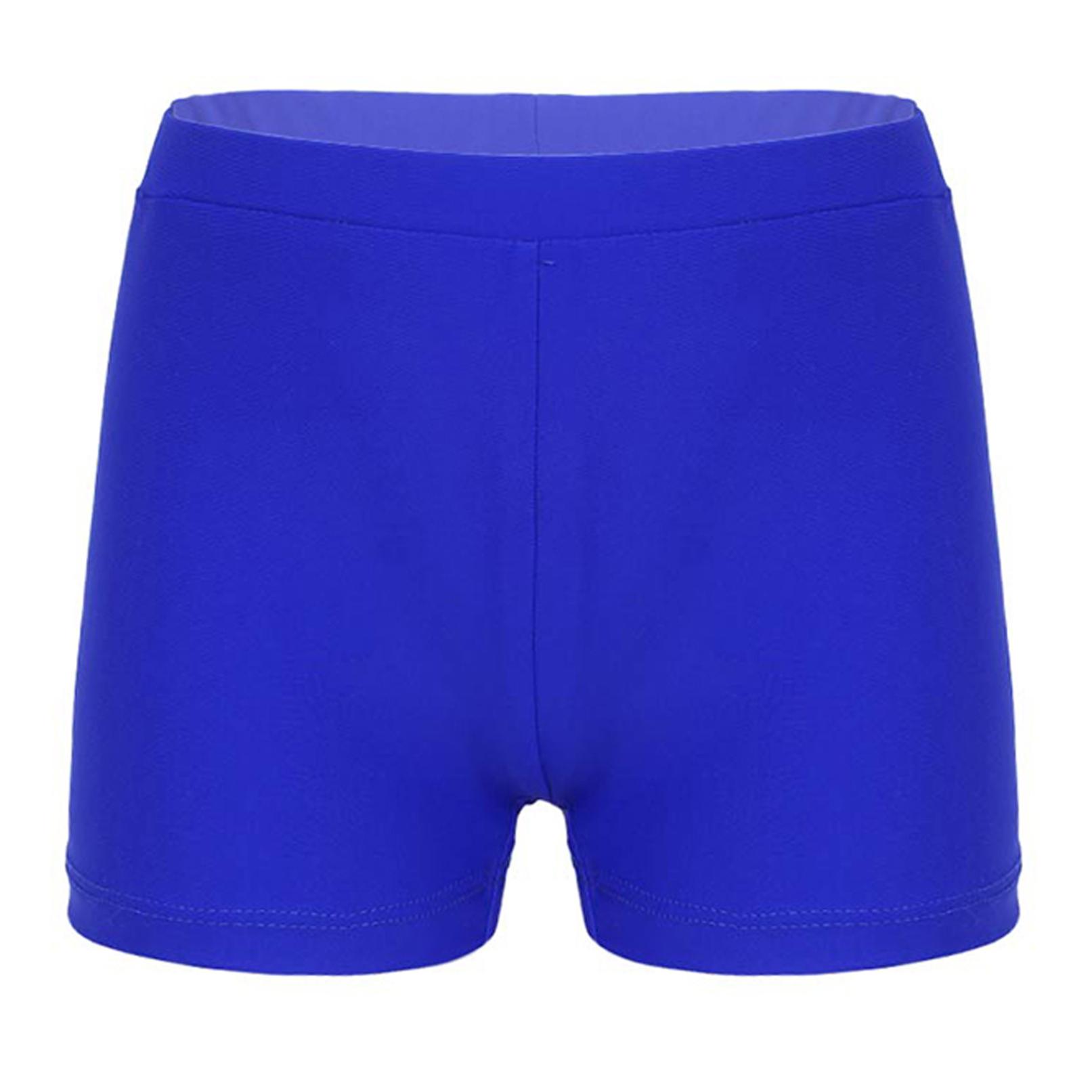 Ranrann Gymnastiekbroek voor kinderen, meisjes, effen kleur, balletdansbroek, sportzwemstrandshort 13-14 Years koningsblauwe kleur