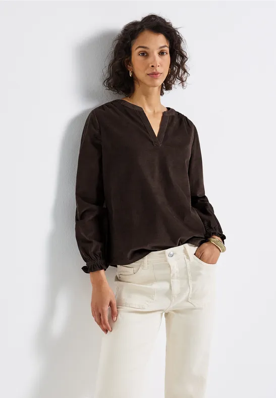 Street One Corduroy blouse met ruches