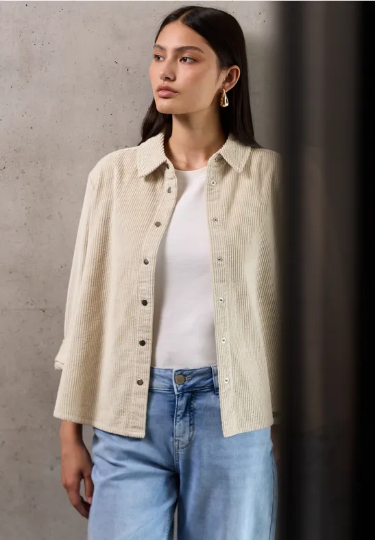 Street One Studio Zachte corduroy overhemdblouse