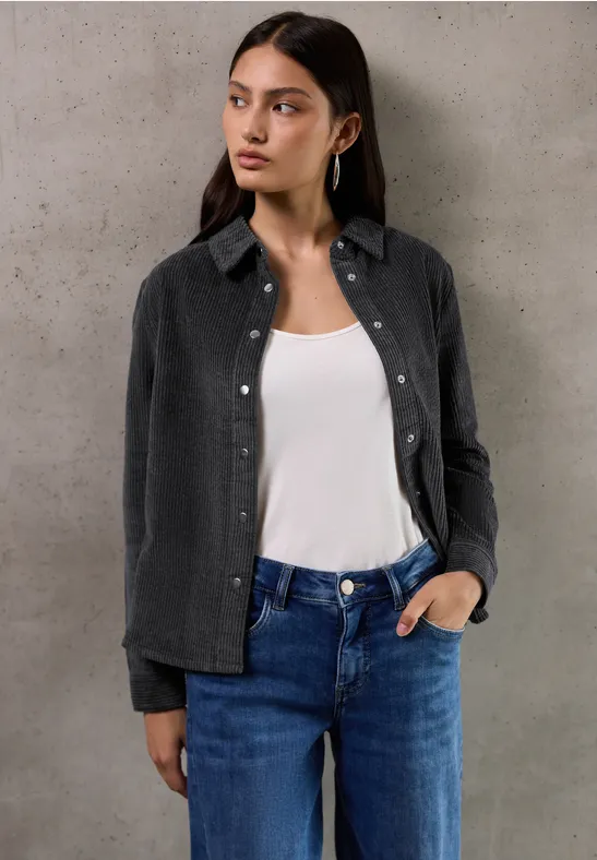 Street One Studio Zachte corduroy overhemdblouse