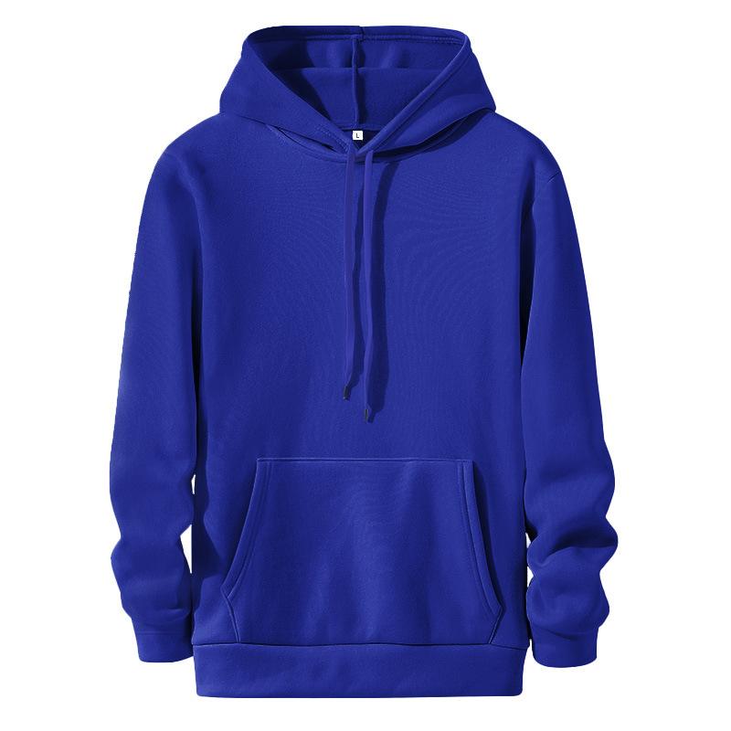 Man world-1 Heren effen kleuren hoodies met lange mouwen, casual sweatshirts, capuchon, hardloopsport, trui met capuchon XL blauw