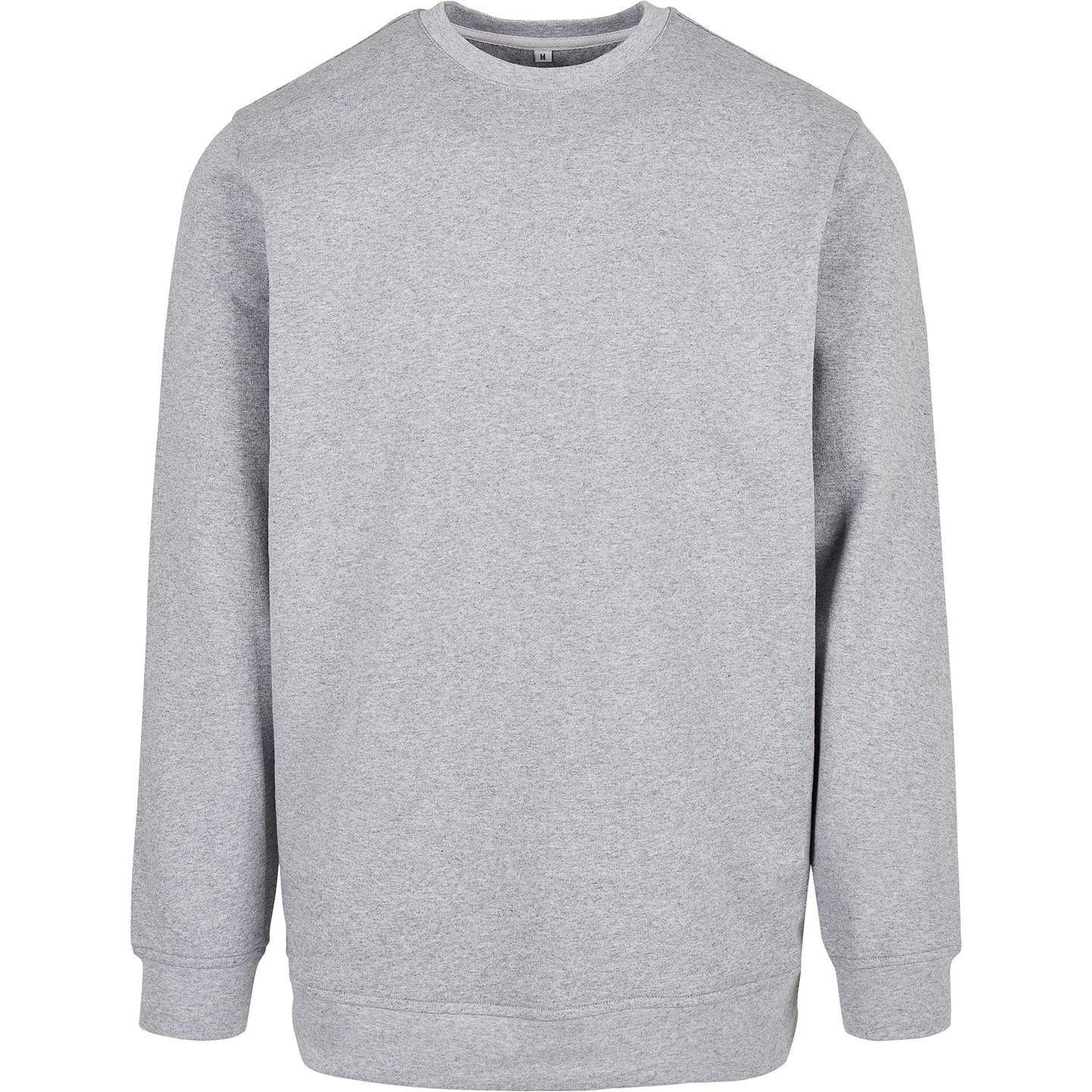 Build Your Brand Basic herensweatshirt met ronde hals L grijs