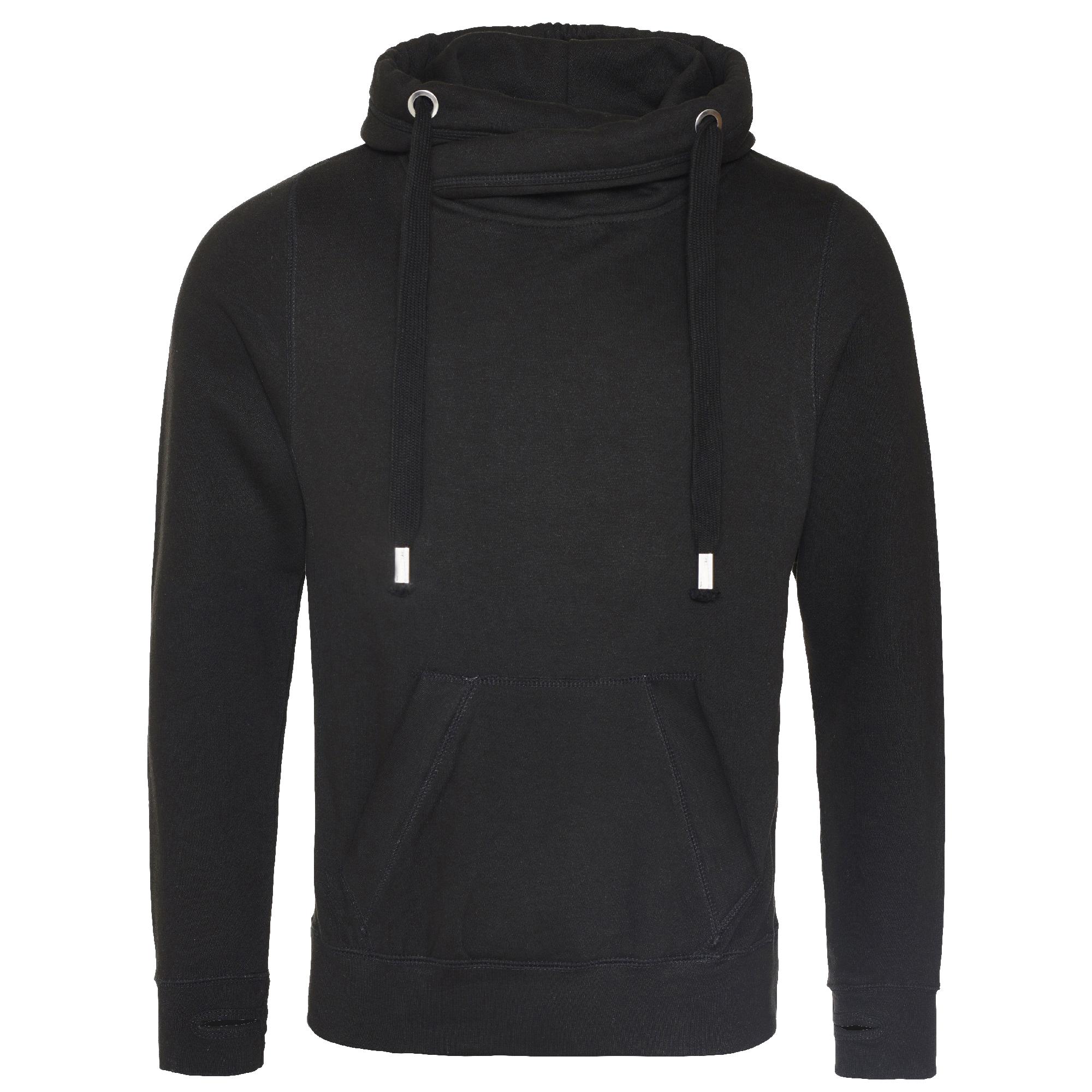 Awdis Hoods Heren hoodie met kruishals 2XL zwart