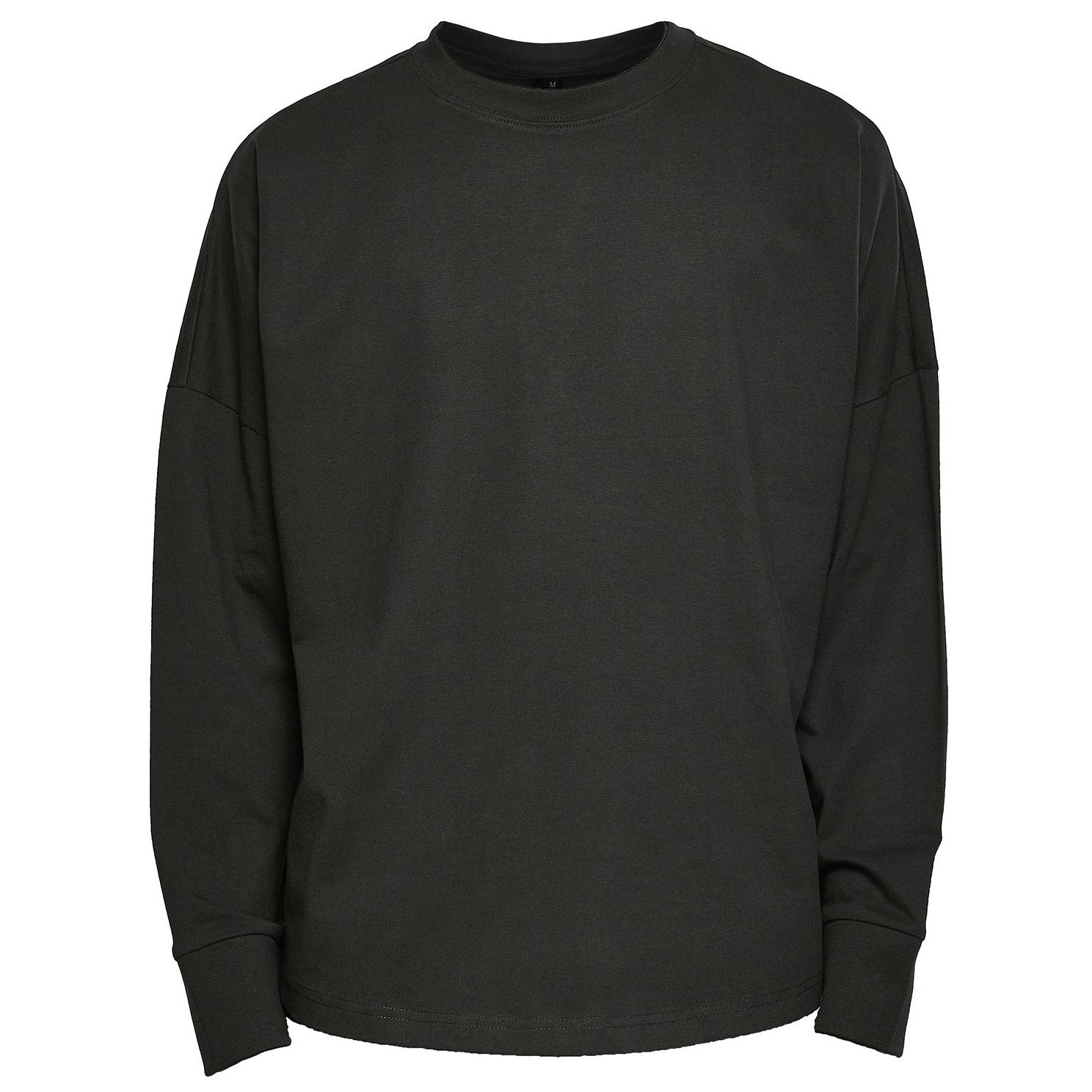 Build Your Brand Heren Cut-On oversized T-shirt met lange mouwen S zwart