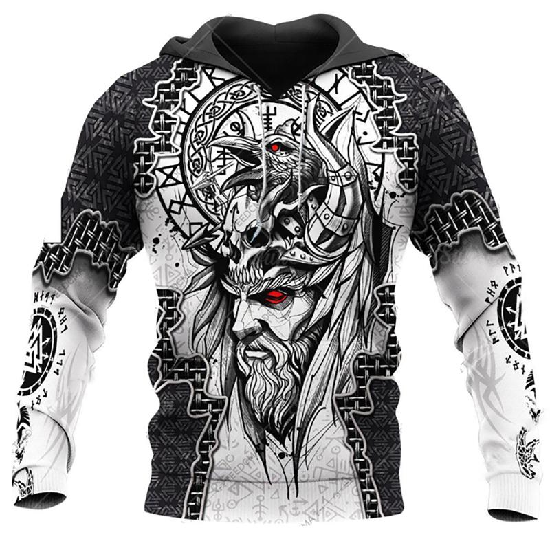 Xiao Xiang Lente Herfst Heren Hoodie Wolf Print 3D Sweatshirts Stedelijke Trendy All-Match Oversized Tops Poleron Capuchon Kleding Mannen kleding 2XL