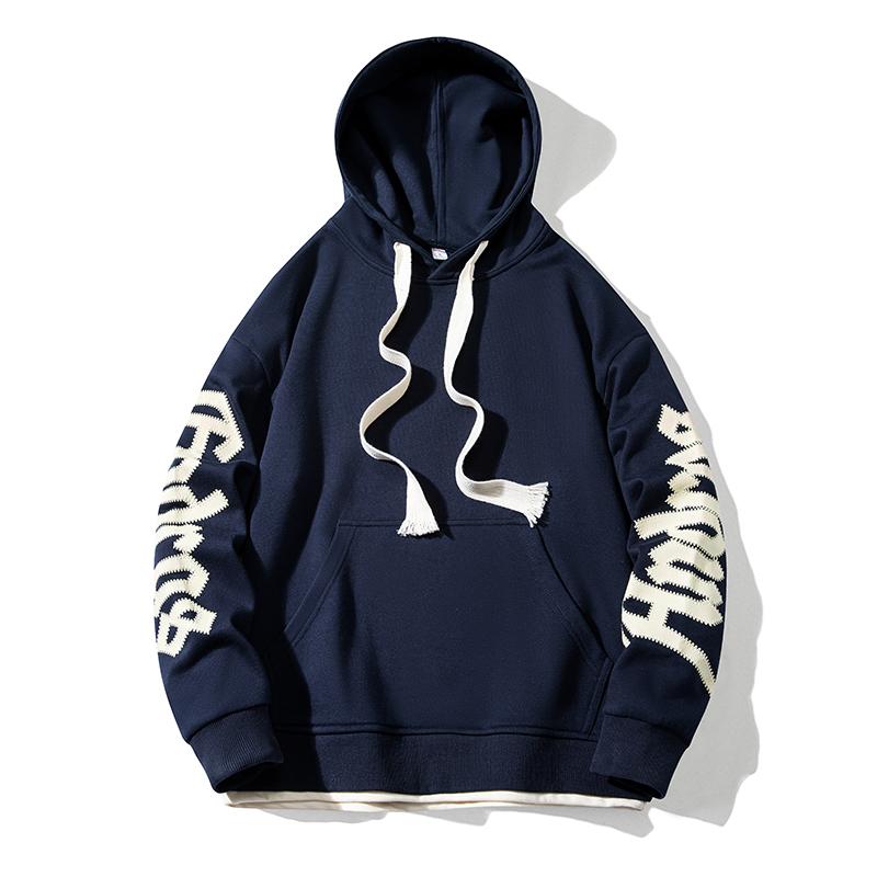 Mi-Fashion Winter nieuwe hoodie met capuchon herenset los plus fleece verdikt jong casual shirt met lange mouwen 4XL blauw