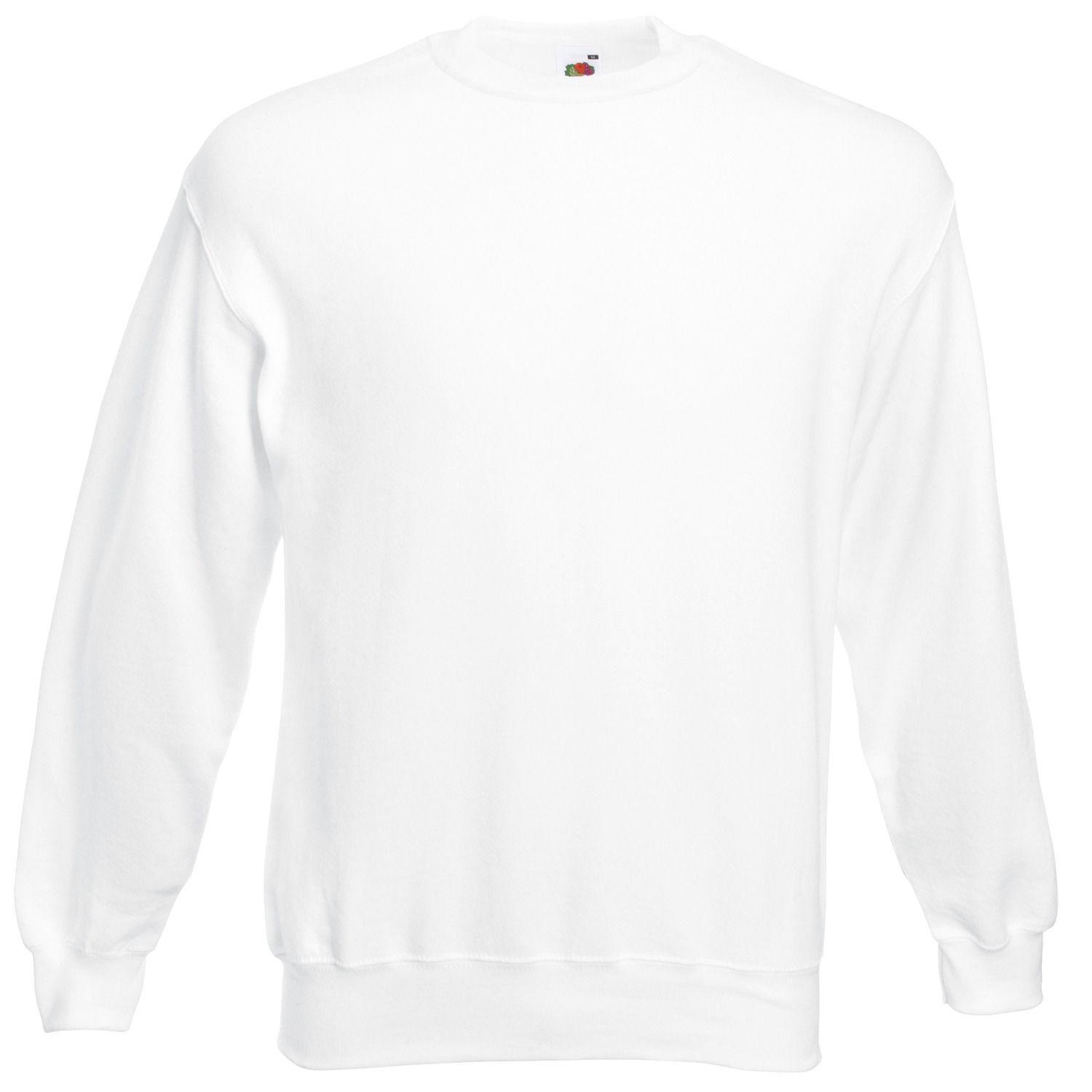 Fruit Of The Loom Heren klassiek 80/20 set-in sweatshirt L wit