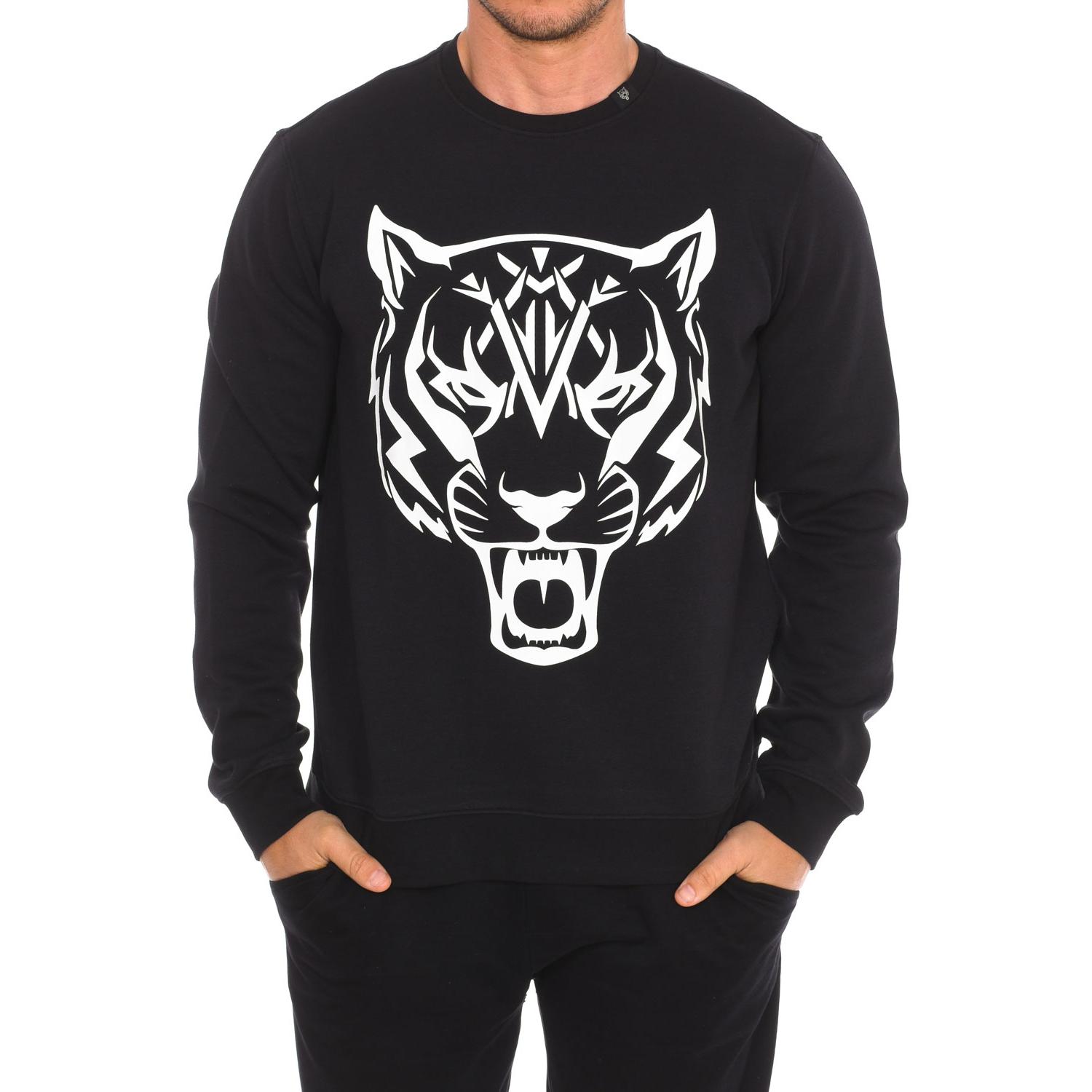 BlackPrice FIPSG604 Heren Sweatshirt met Lange Mouwen en Ronde Hals S zwart
