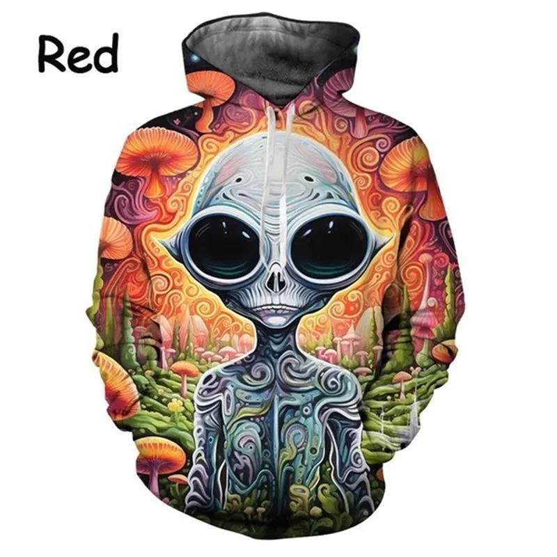 ETST 011 Nieuwe heren pullover sweatshirt hoodie Alien UFO 3D sweatshirt mode lange mouw cool 3D geprint comfortabel los mode L