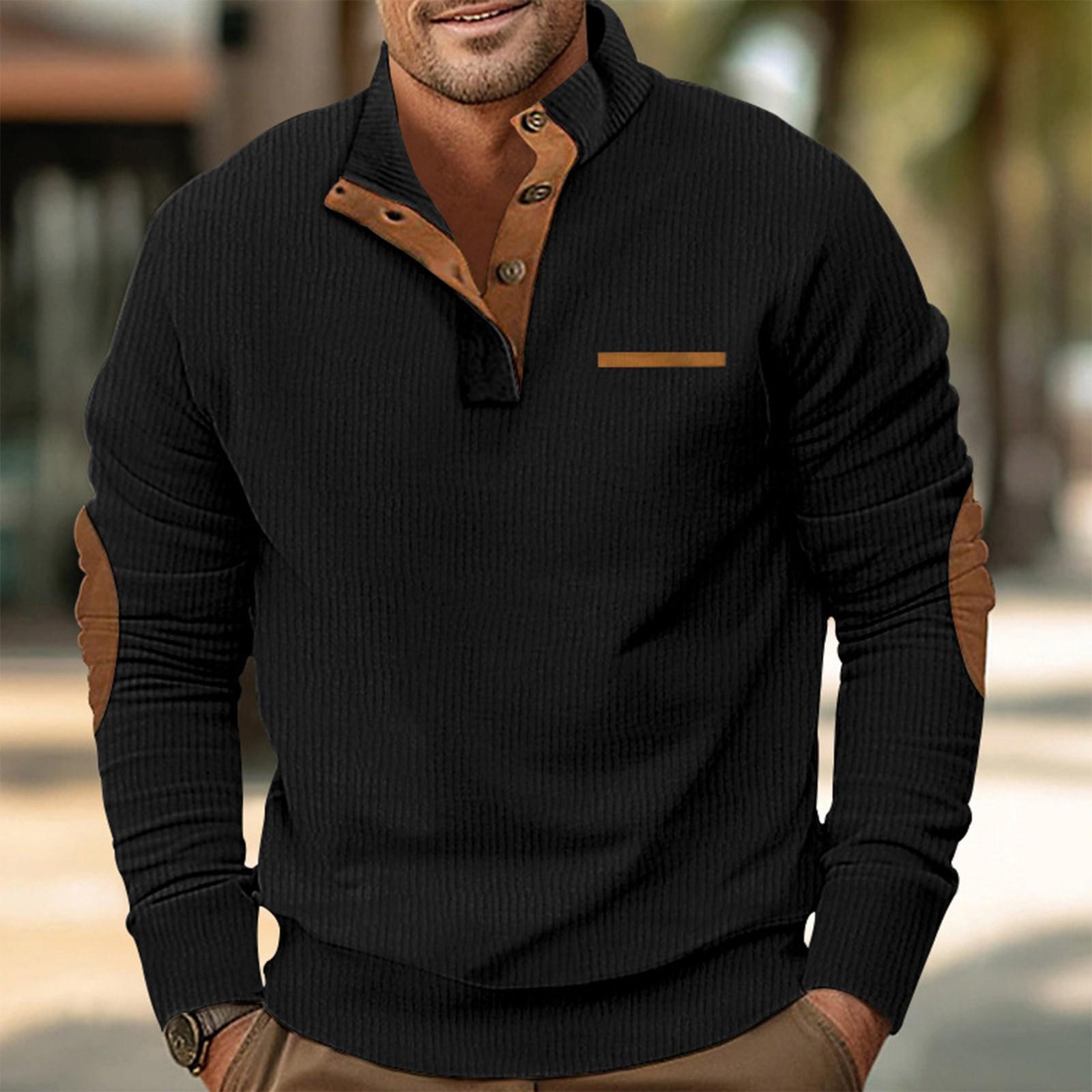 Ren Fashion Lente en heren staande kraag sweatshirt is outdoor casual truien tops XL zwart