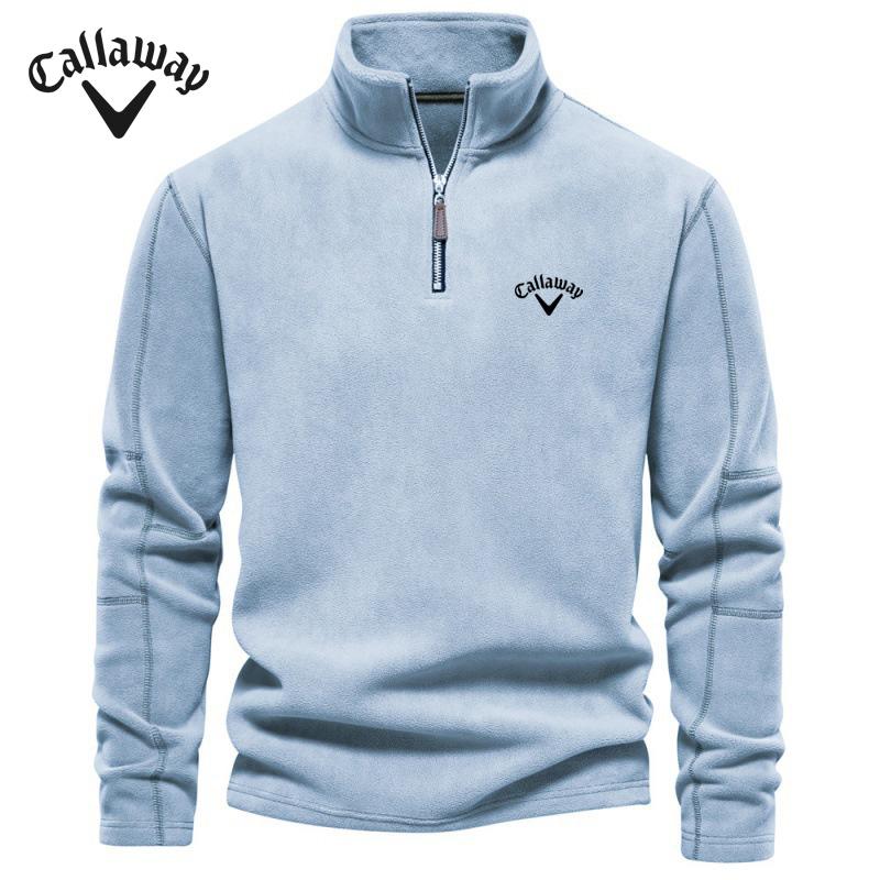 Wanglin1 Callaway Geborduurd Heren Herfst en Winter Nieuw Item Opstaande Kraag Half Rits Lange Mouw Sweatshirt Trendy Casual Fleece Top L