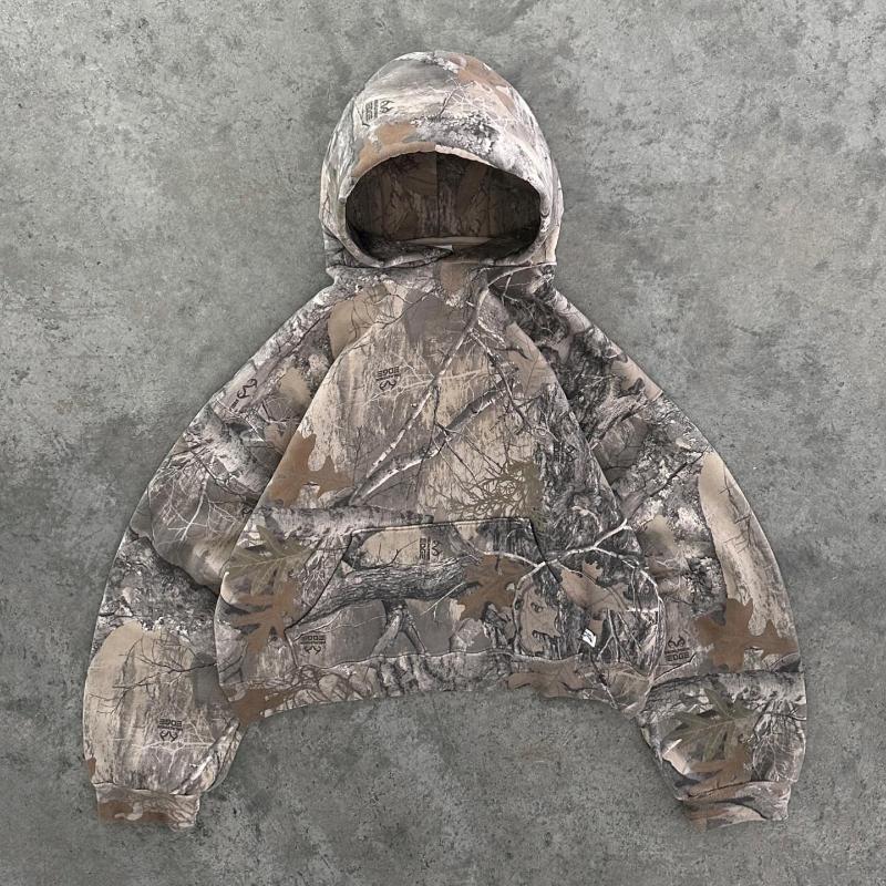 NB Fashion Y2K Retro Hoodie Heren Gedrukt Camouflage Patroon Pullover Sweatshirts High Street Hip Hop Streetwear Oversized Unisex Camo Hoodie S