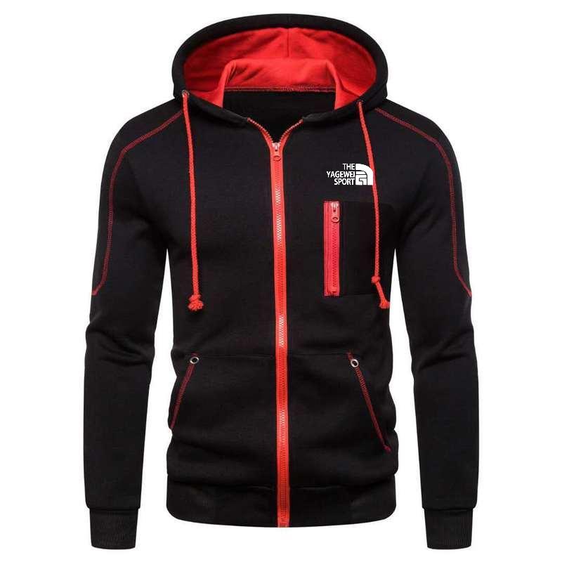 Nexus Athleisure Heren Zip Up Hoody Effen Hoodie Rits Sport Jumper Capuchon Jas Warme Jas L zwart