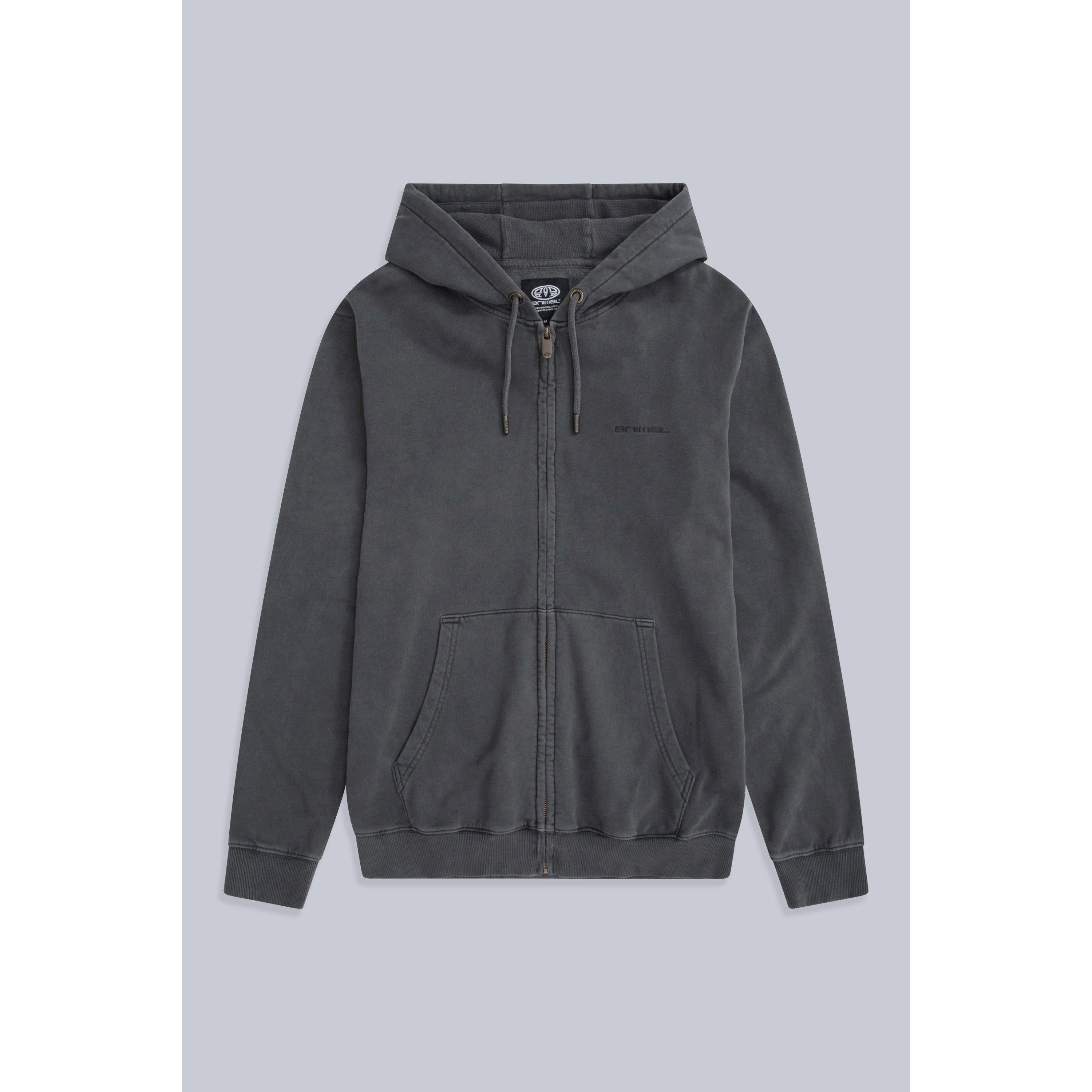 Animal Woody organische hoodie met rits voor heren XXL houtskool