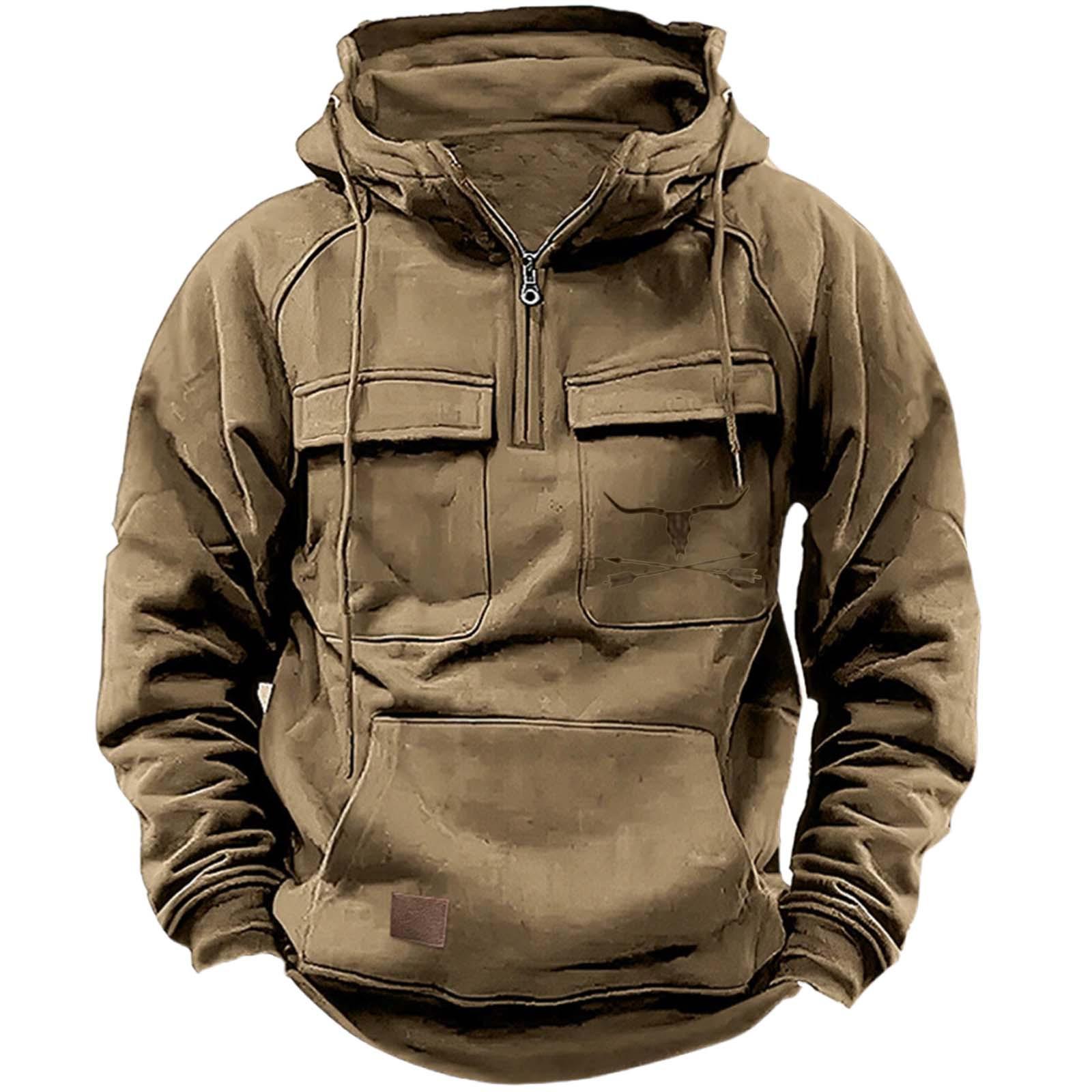 FEGKZLI Fashion Nieuwe heren herfst hoodies sweatshirts casual hoodie jas voor heren winterjassen S kaki