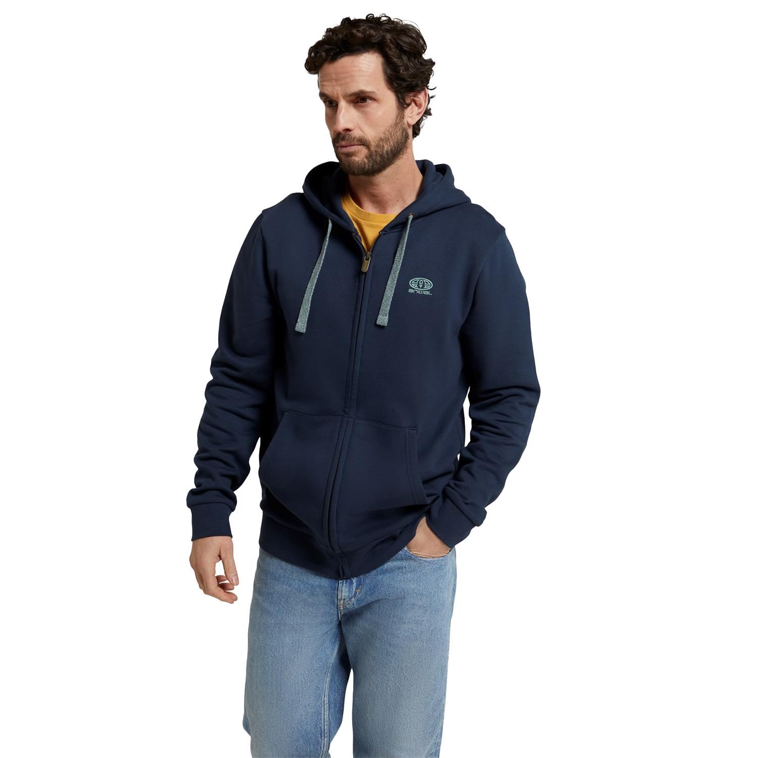 Animal Woody organische hoodie met rits voor heren XS