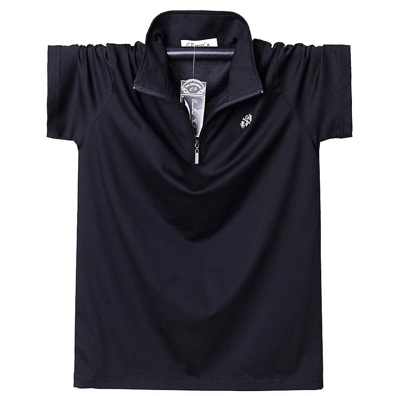 Phoca Largha for Men Nieuw herenpoloshirt met korte mouwen, plus maat T-shirt met polokraag en korte mouwen 4XL zwart