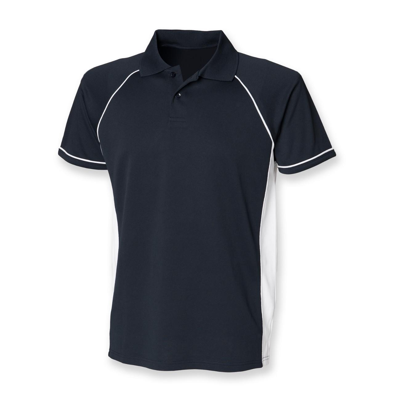 Finden & Hales Heren Panel Performance Sportpolo T-shirt M Vloot/grijs