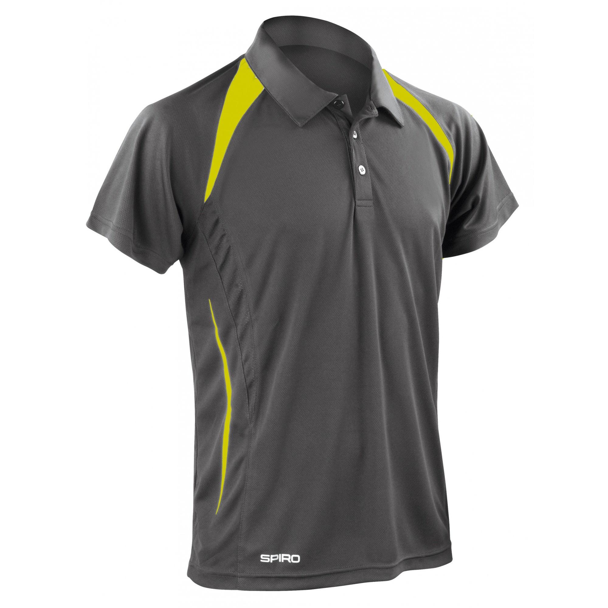 Spiro Heren Sports Team Spirit Performance-poloshirt 2XL grijs/lemoen