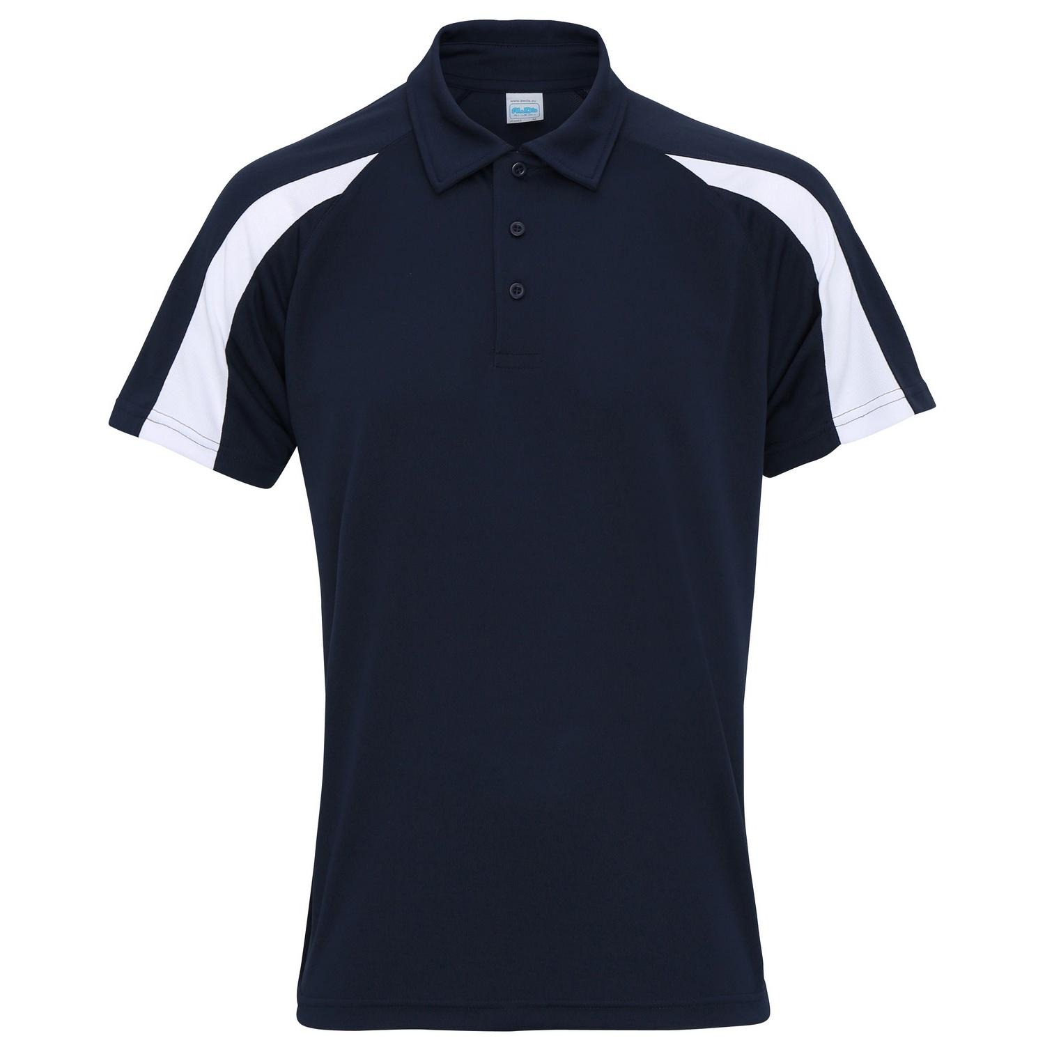 Awdis Just Cool Mens Short Sleeve Contrast Panel Polo Shirt XL Vloot/wit