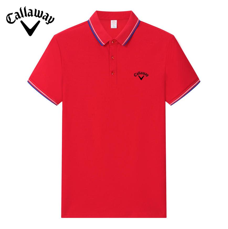 Callaway 2025 Zomer Nieuw Geborduurd IJsgevoel Vezel Katoenen Kraag Ademend Zweetabsorberend Sneldrogend Poloshirt 3XL rood