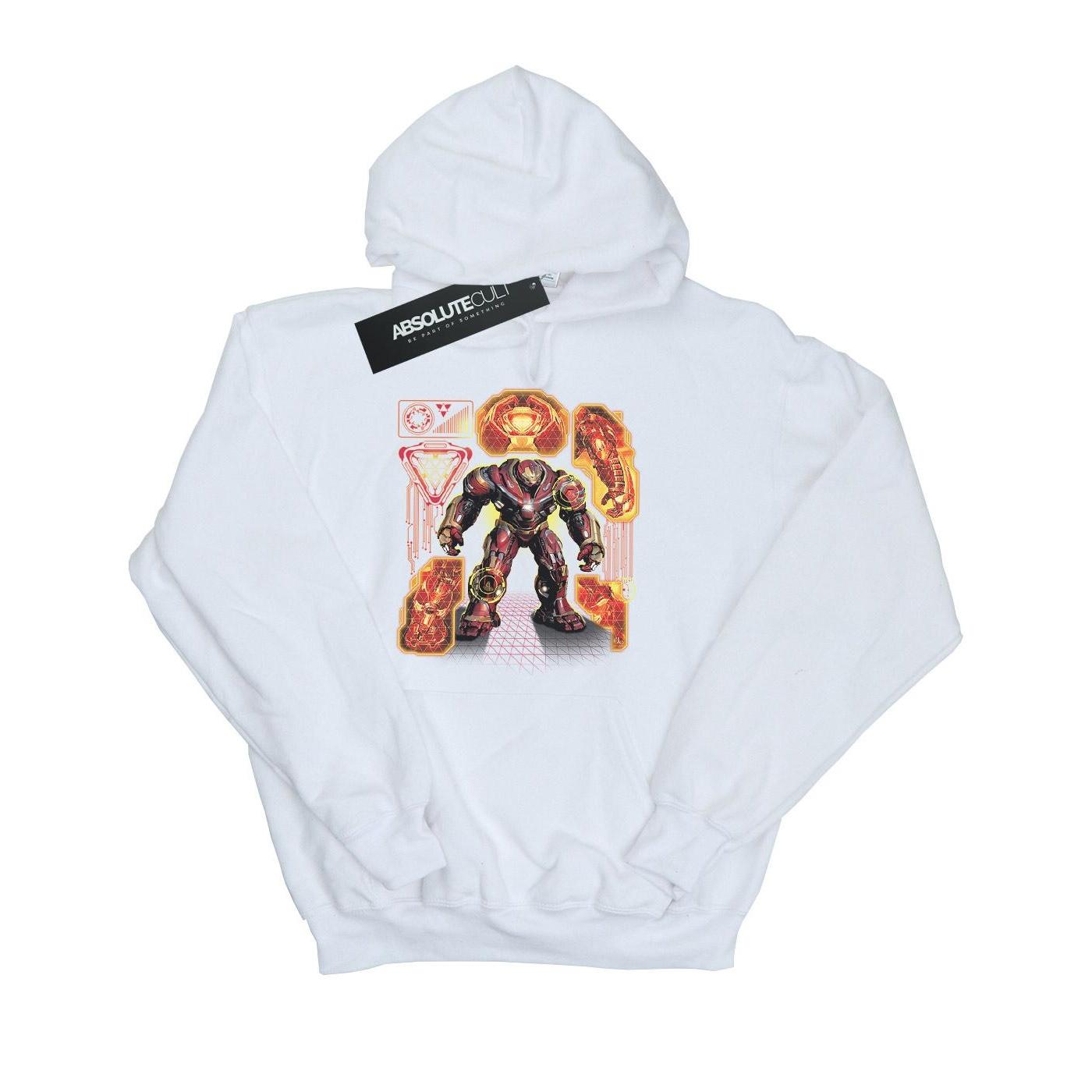 Marvel Boys Avengers Infinity War Hulkbuster blauwdruk hoodie 12-13 wit