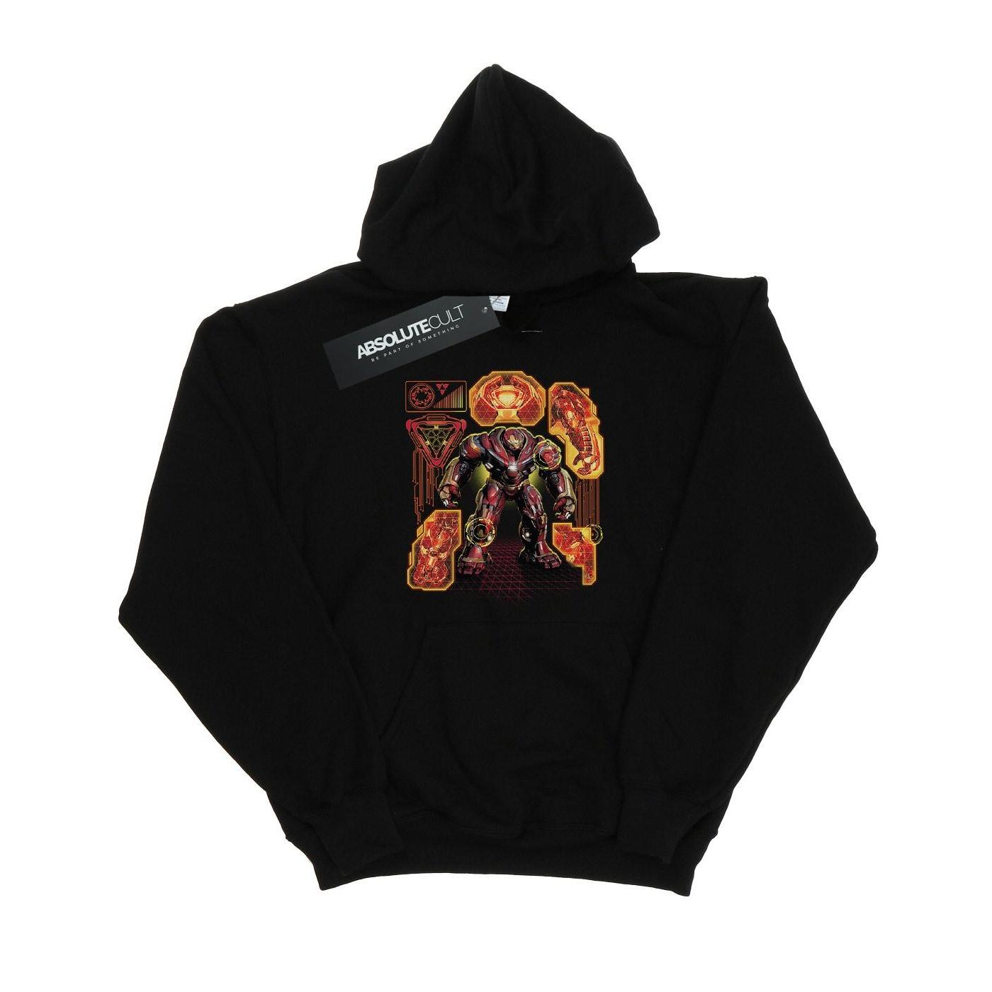 Marvel Boys Avengers Infinity War Hulkbuster blauwdruk hoodie 12-13 zwart