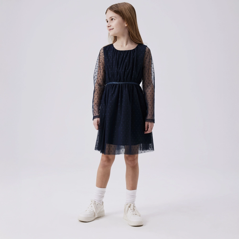 Name It Mini-jurk NKFVABOS LS DRESS NOOS