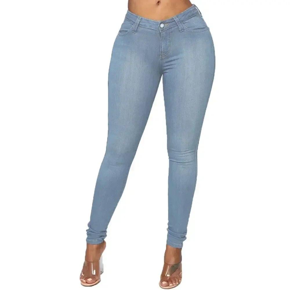 Best do it Sexy Hoge taille Potlood Broek Kantoor-dame Broek Mode Denim Jeans Casual Slanke Dames Jeans Streetwear Vrouwen Pantalon 30206 M lichtblauwe kleur