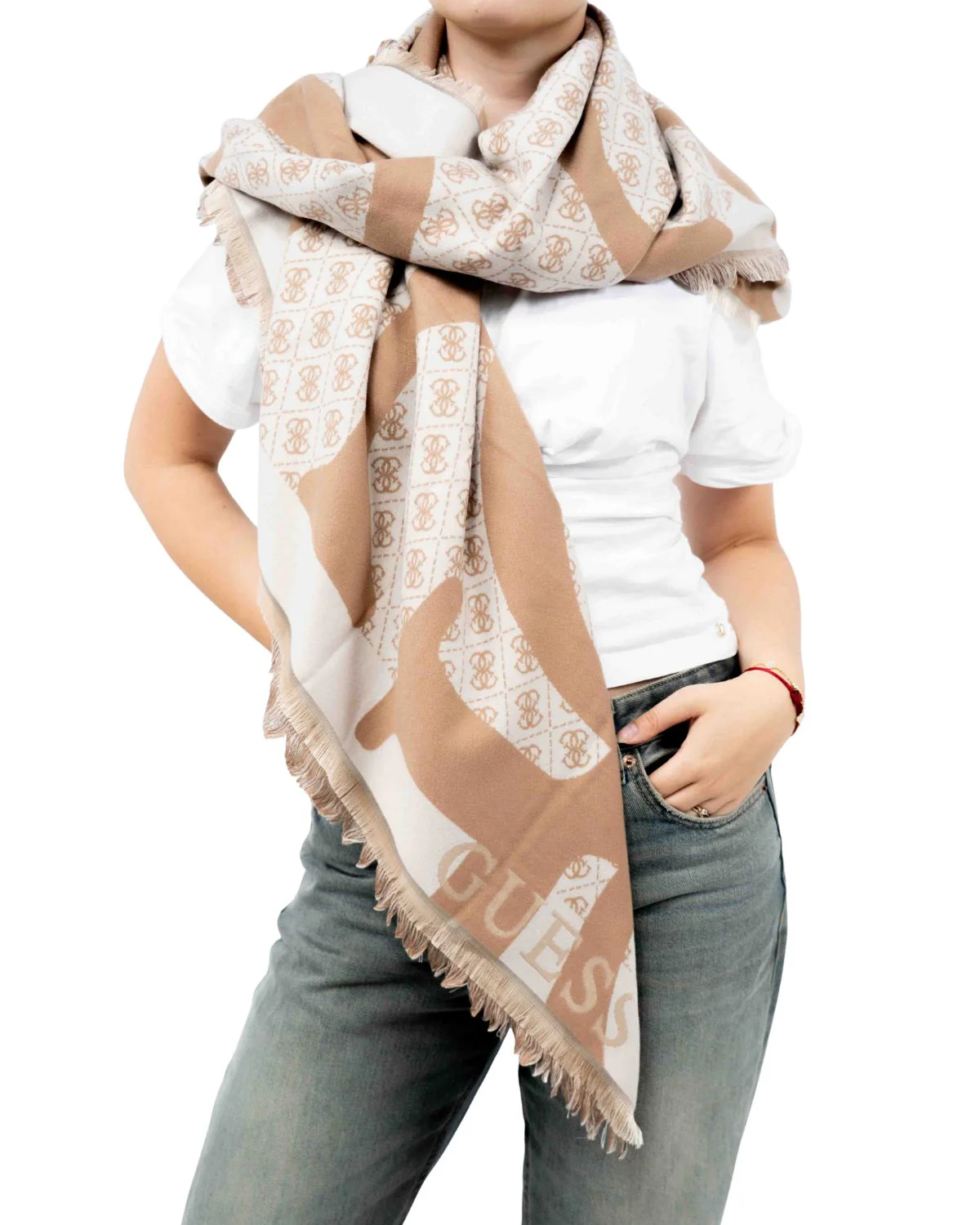 Guess Jacquard kefiah sjaal 135x135