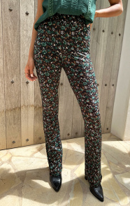 Jurkjes Janine Flared Broek Flower Smaragd